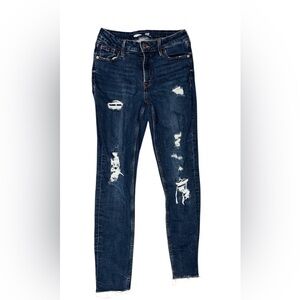 Old Navy Dark Blue Distressed Skinny Jeans Size 4